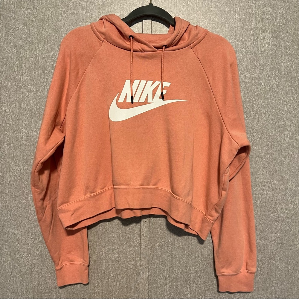 Nike Sportswear Pink Cropped Sweatshirt Hoodie XL